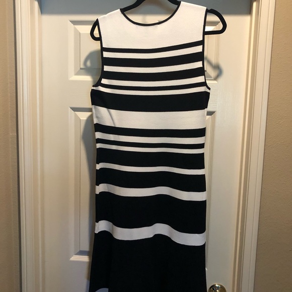 WHBM Striped Knit Dress Black and White Stripe (359) - Picture 2 of 8